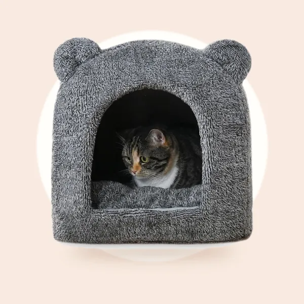 Rosewood Teddy Kattenmand - Kattenhuis & Ligbed 2-in-1 - Zacht Pluche
