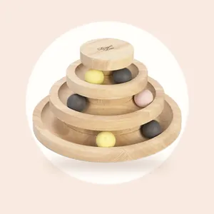 Designed by Lotte Speeltoren Mia - Kattenspeelgoed - Hout - Bruin