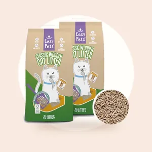 Easypets Kattenbakvulling - Houtkorrel - 2 x 10KG (20KG - 40L)