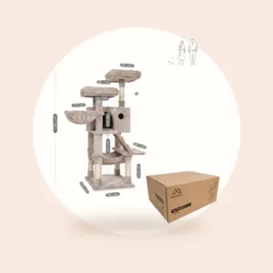 MAZAZU - Krabpaal - Kattenhuis - Kattenboom - Katten - Taupe - Beige