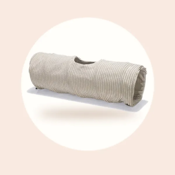 Designed by Lotte Kattentunnel Ribbed - Kattenspeelgoed - Lichtgrijs