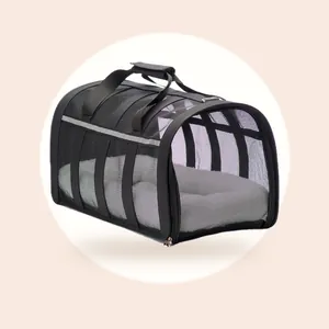 Luxe katten reismand - 47x27x25cm - Reismand kat - Zwart