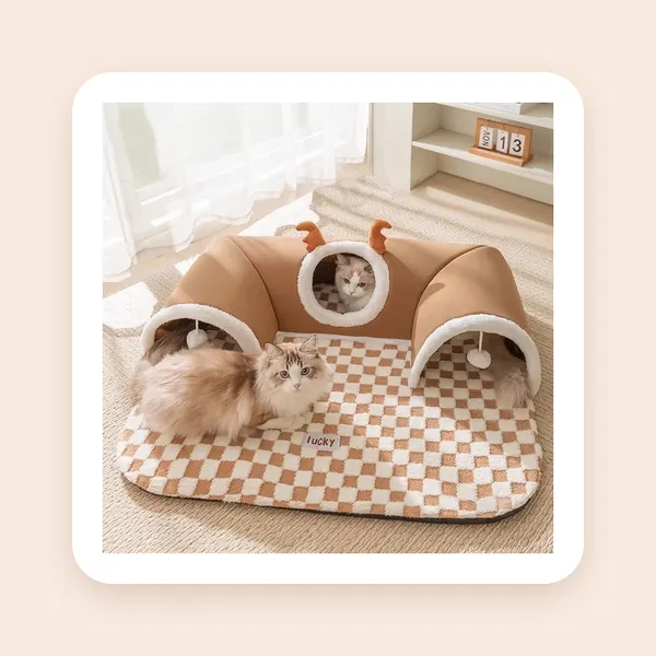 Sir.Pawsalot Luxe 2-in-1 Kattentunnel met Ligmat