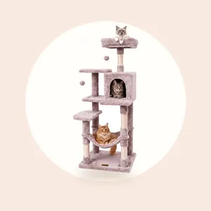 ACAZA Krabpaal - Krabpaal voor Katten - Kattenboom - 143 cm - Taupe